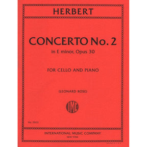 Herbert, Victor - Concerto No 2 in e minor, Op 30 - Cello and Piano - edited by Leonard Rose - International Edition