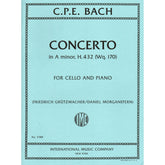 Bach, C.P.E. - Concerto in A minor, H. 432 (Wq. 170) - Cello and Piano - edited by Grutzmacher/Morganstern - International Edition