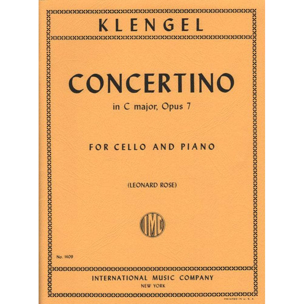 Klengel, Julius - Concertino No 1 in C Major, Op 7 - Cello and Piano - edited by Leonard Rose - International Music Co