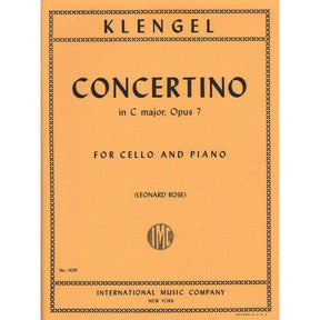 Klengel, Julius - Concertino No 1 in C Major, Op 7 - Cello and Piano - edited by Leonard Rose - International Music Co