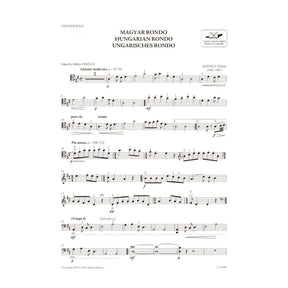 Kodaly, Zoltan - Hungarian (Magyar) Rondo - for Cello and Piano - edited by Elso Kiadas - Editio Musica Budapest