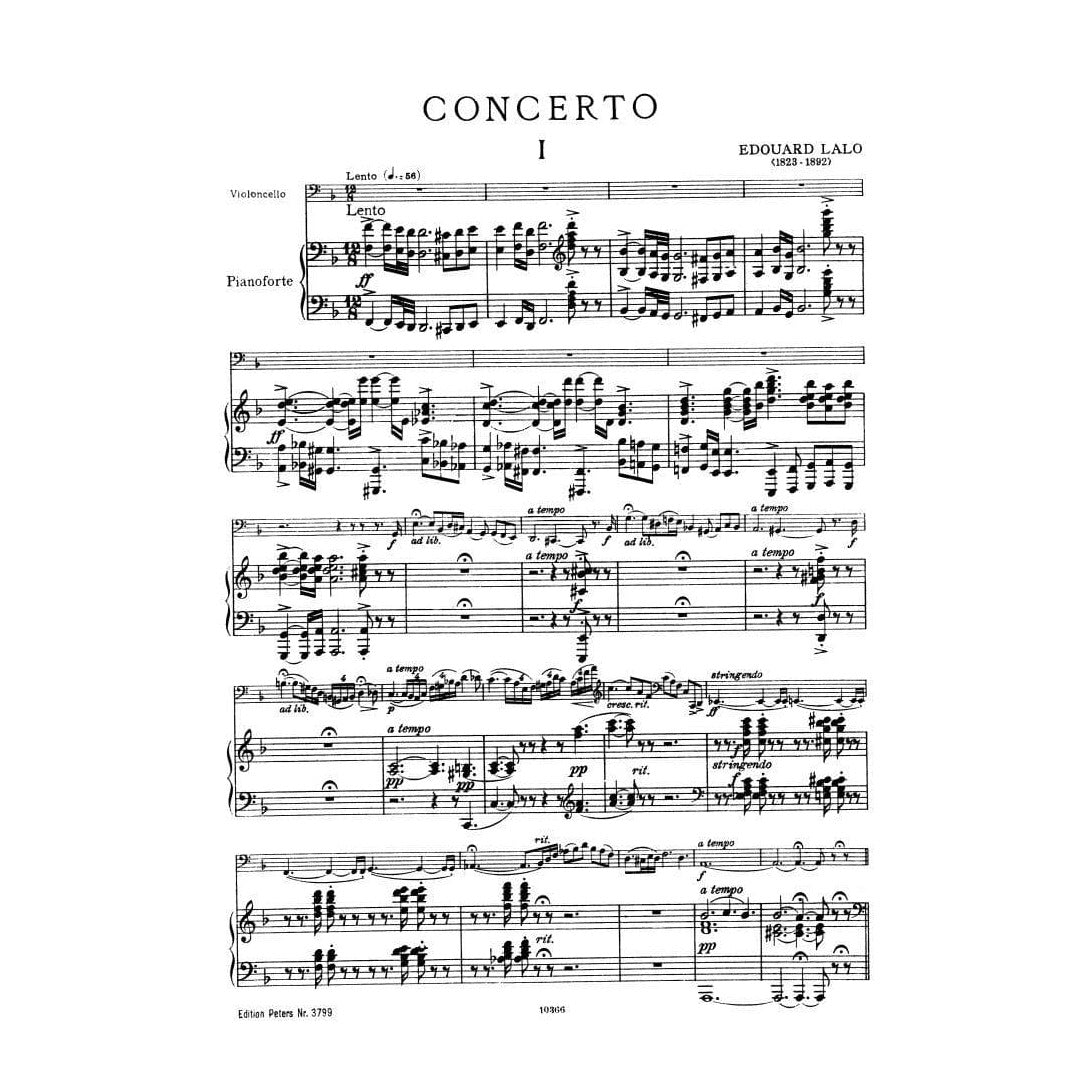 Lalo, Edouard - Concerto in d minor - Cello and Piano - edited by Julius Klengel - Edition Peters