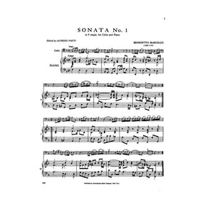 Marcello, Benedetto - Two Sonatas: No 1 in F Major and No 4 in g minor - Cello and Piano - edited by Alfredo Piatti - International Music Co