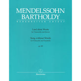 Mendelssohn, Felix - Song without Words - for Cello and Piano - Barenreiter URTEXT Edition