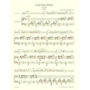 Mendelssohn, Felix - Song without Words - for Cello and Piano - Barenreiter URTEXT Edition