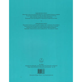 Mendelssohn, Felix - Song without Words - for Cello and Piano - Barenreiter URTEXT Edition