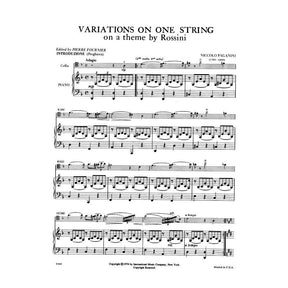 Paganini, Niccolò - Variations on One String on a Theme by Rossini ("Moses") - Cello and Piano - edited by Pierre Fournier - Published by International Music Company