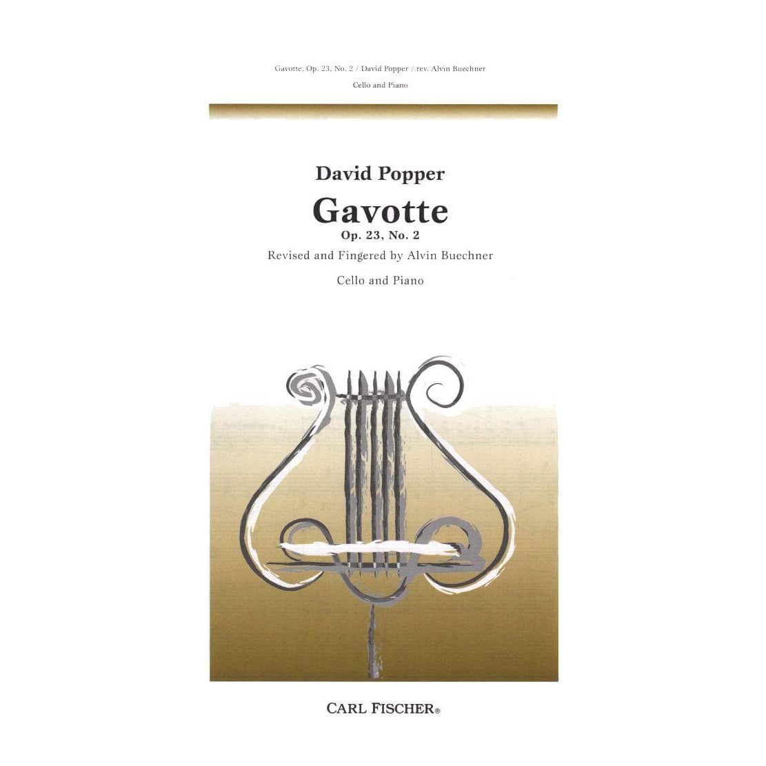 Popper, David - Gavotte No 2 In D Major, Op 23 - For Cello and Piano - Carl Fischer