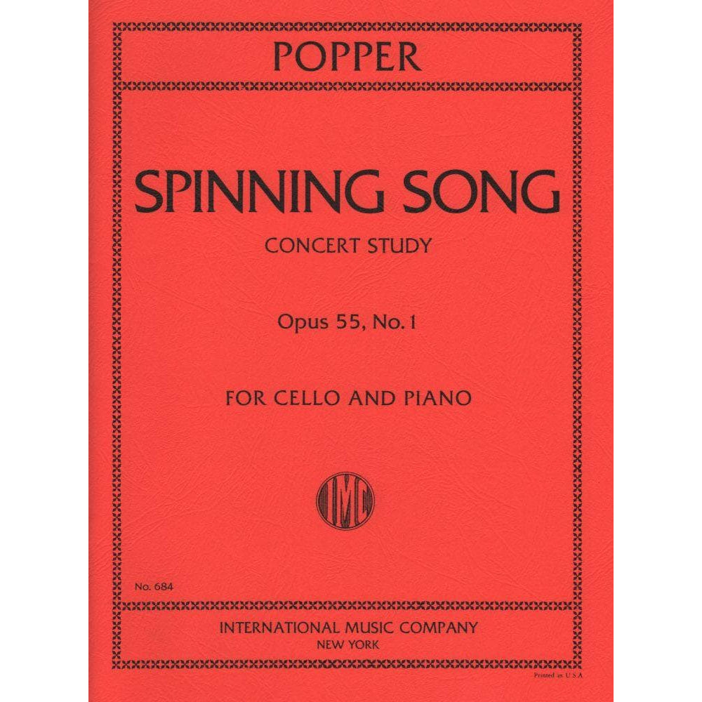 Popper, David - Spinning Song, Op 55, No1 - for Cello and Piano - International Music Co