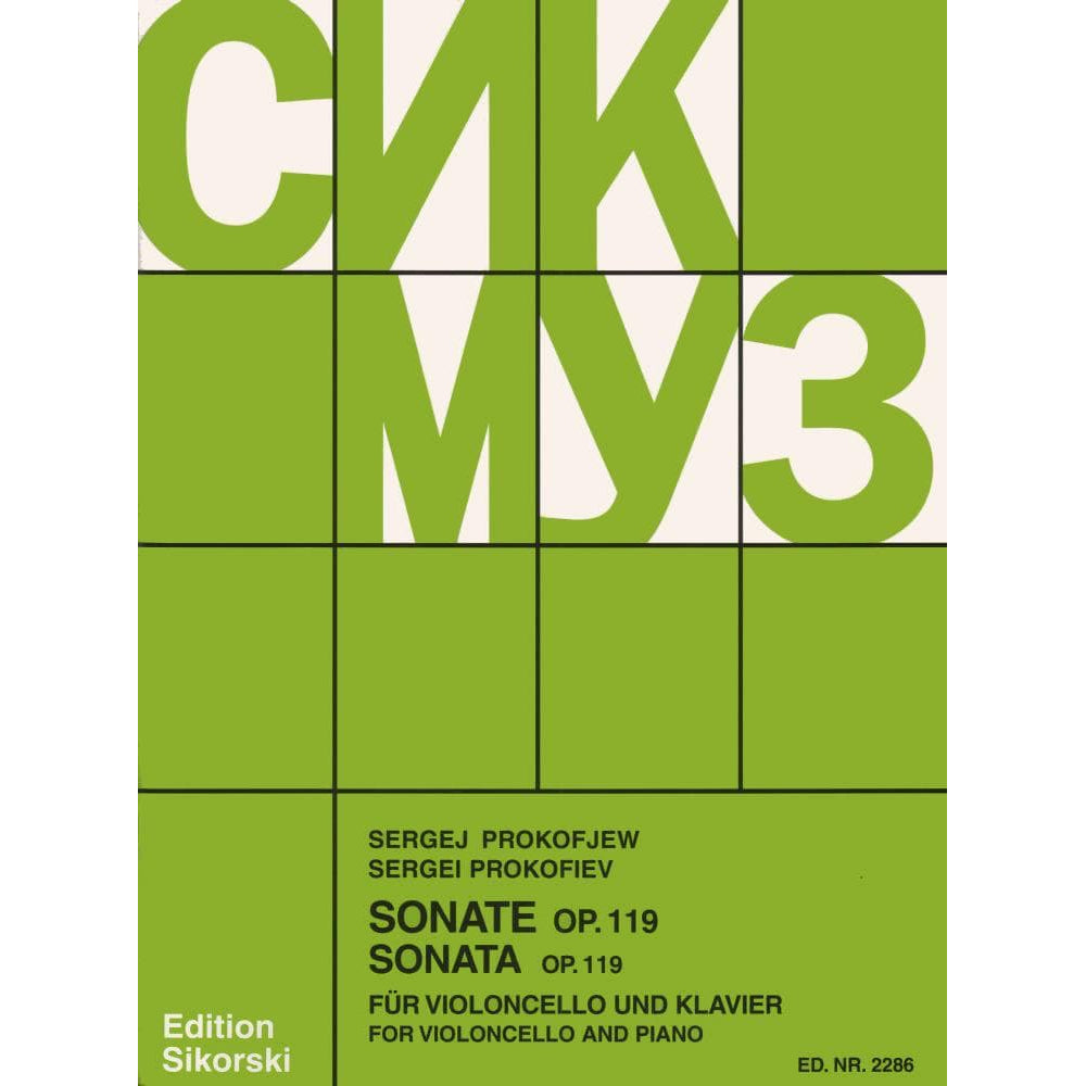 Prokofiev, Sergey - Cello Sonata in C Major, Op 119 - for Cello and Piano - edited by Rostropovich - Sikorski