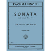 Rachmaninoff, Sergey - Cello Sonata in G Minor, Op 19 - for Cello and Piano - edited by Rose - International Music Company