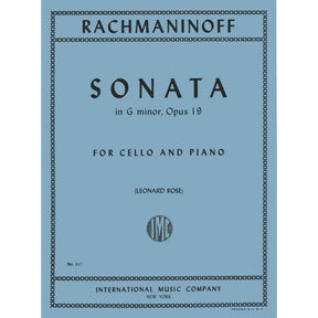 Rachmaninoff, Sergey - Cello Sonata in G Minor, Op 19 - for Cello and Piano - edited by Rose - International Music Company