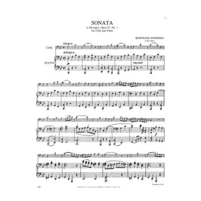 Romberg, Bernhard - Cello Sonata in B-Flat Major, Op 43 No 1 - for Cello and Piano - edited by F G Jansen - International Music Company