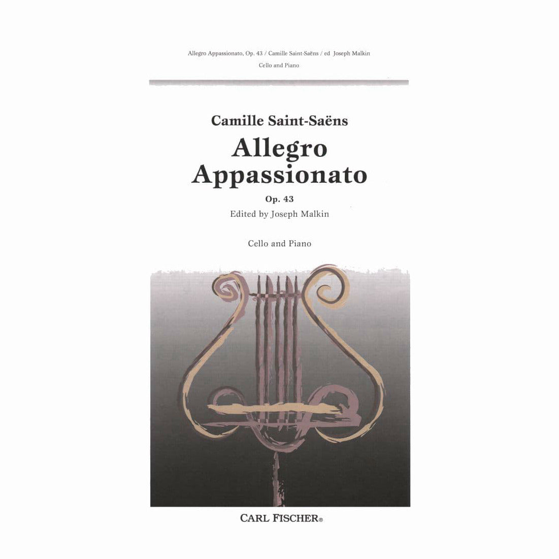 Saint-Saens, Camille - Allegro Appassionato, Op 43 - for Cello and Piano - edited by Joseph Malkin - Carl Fischer
