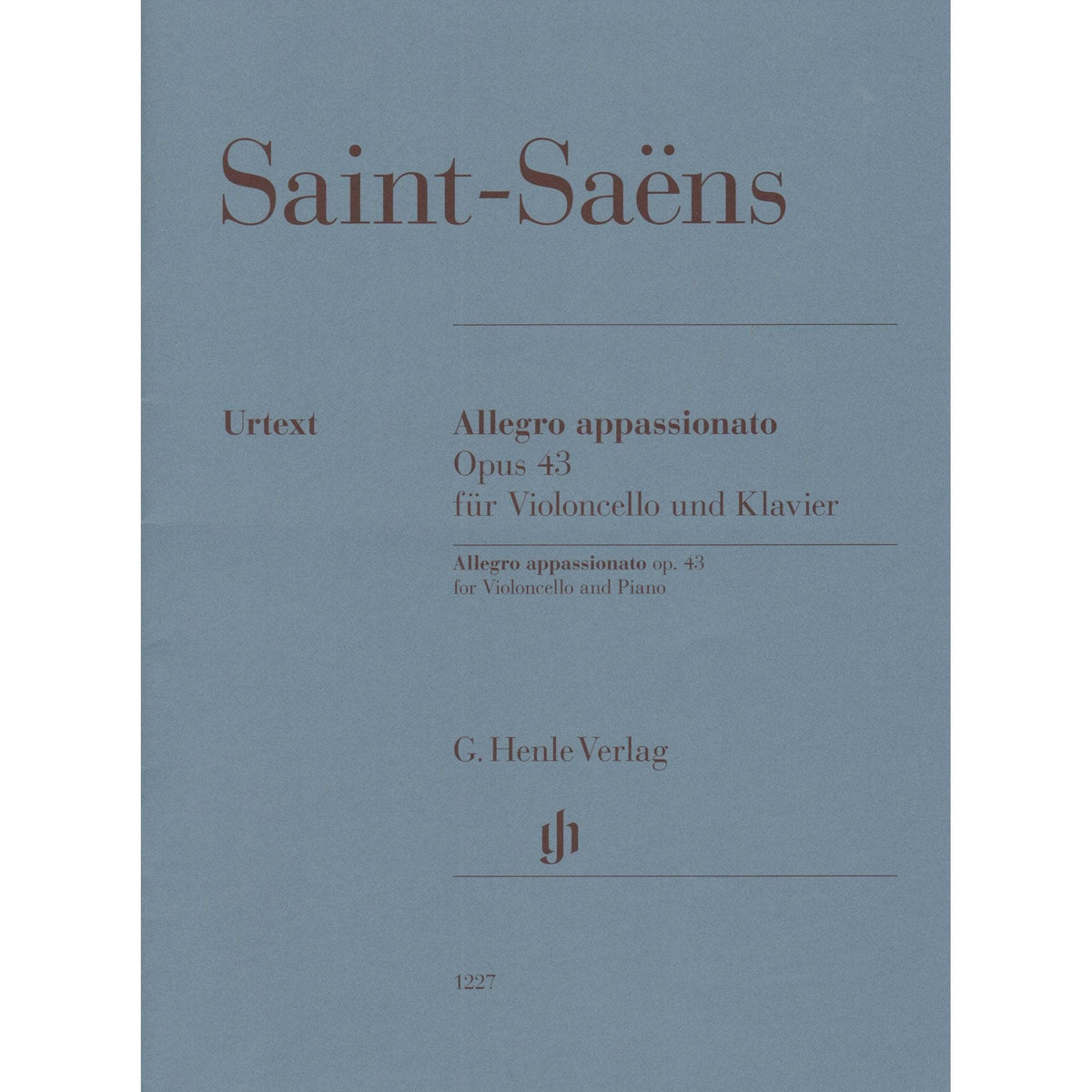 Saint-Saëns, Camille - Allegro Appassionato, Opus 43 - for Cello and Piano - edited by Jost and Geringas - G. Henle Verlag URTEXT
