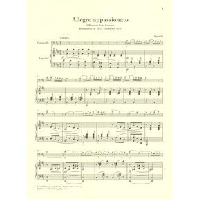 Saint-Saëns, Camille - Allegro Appassionato, Opus 43 - for Cello and Piano - edited by Jost and Geringas - G. Henle Verlag URTEXT