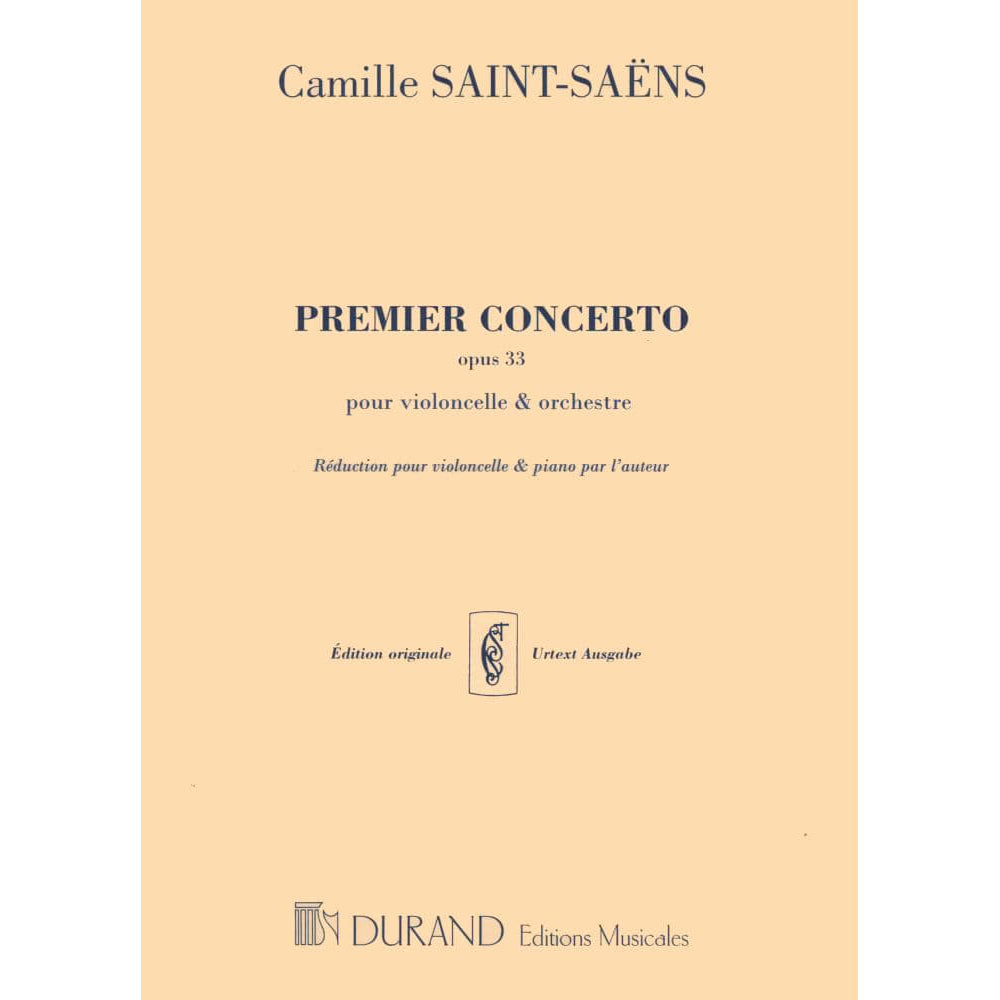 Saint-Saens, Camille - Cello Concerto No 1 in A Minor, Op 33 - for Cello and Piano - Durand