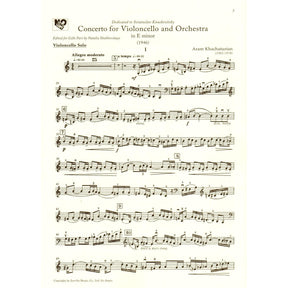 Khachaturian, Aram - Concerto in E Minor - for Cello and Piano - Zen-On Music Co
