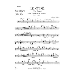 Saint-Saens, Camille - The Swan from "The Carnival of the Animals" -  for Cello and Piano -  edited by Buechner - Carl Fischer