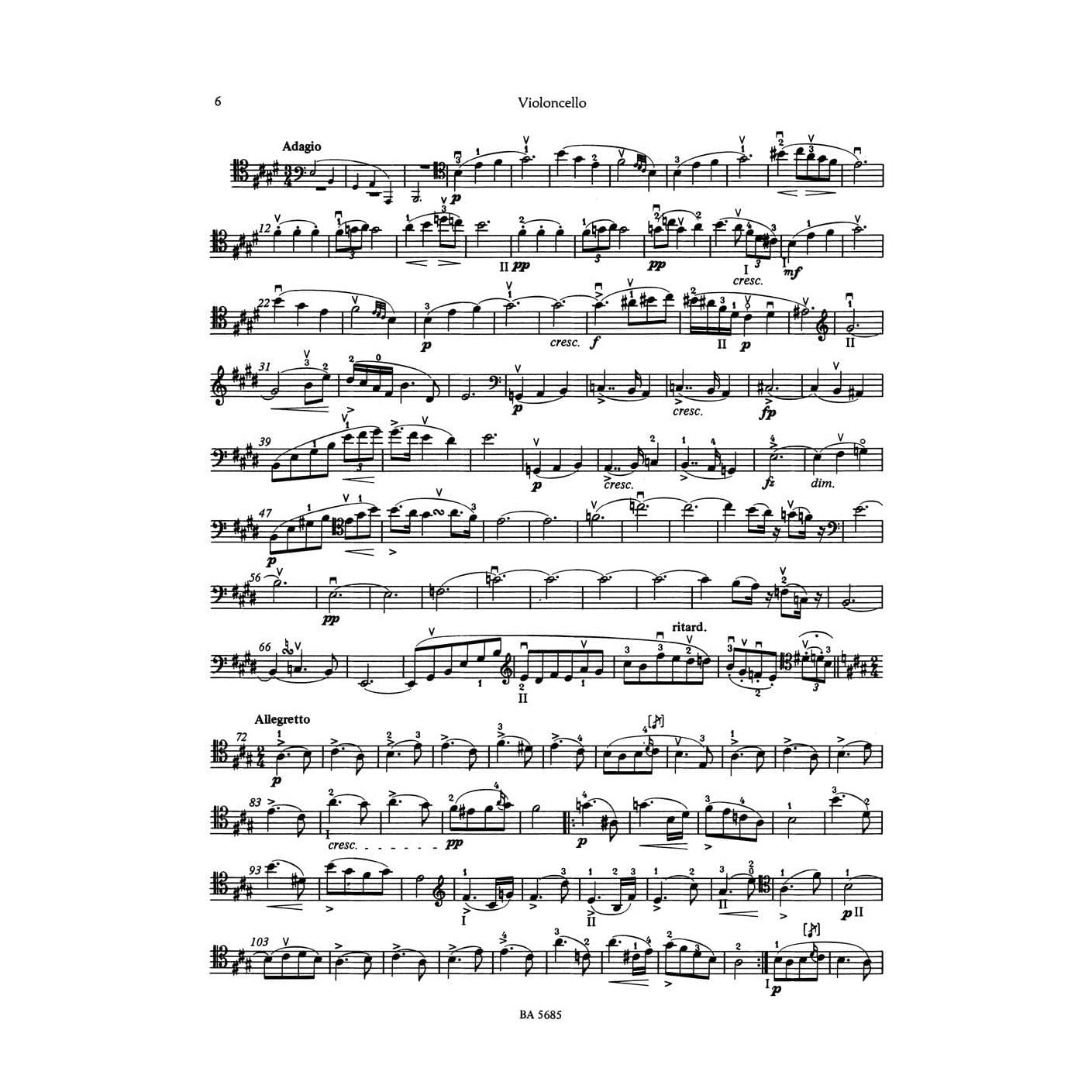 Schubert, Franz - Sonata in a minor, D 821 ("Arpeggione") - Cello and Piano - edited by Helmut Wirth and Klaus Storck - Bärenreiter Verlag URTEXT
