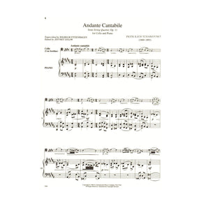 Tchaikovsky, Pyotr Ilyich - Andante Cantabile, Op 11 For Cello and Piano Published by International Music Company