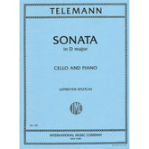 Telemann, Georg Philipp - Sonata In D Major TWV 41:D6 For Cello and Piano Published by International Music Company