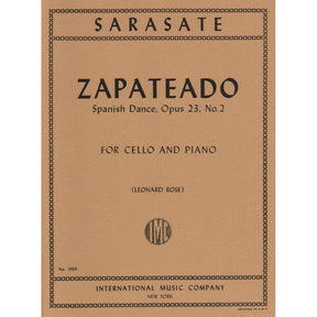 Sarasate, Pablo - Zapateado Op 23 No 2 For Cello and Piano Published by International Music Company