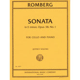 Romberg - Sonata In E Minor Op 38 No 1 - for Cello and Piano - edited by Jeffrey Solow - International Music Company