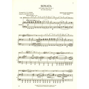 Romberg - Sonata In E Minor Op 38 No 1 - for Cello and Piano - edited by Jeffrey Solow - International Music Company