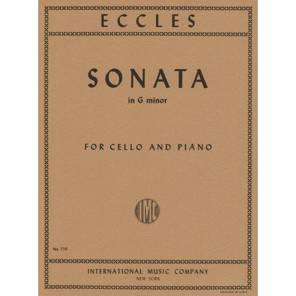 Eccles, Henry - Sonata in g minor - Cello and Piano - edited by Alfred Moffat - International Edition