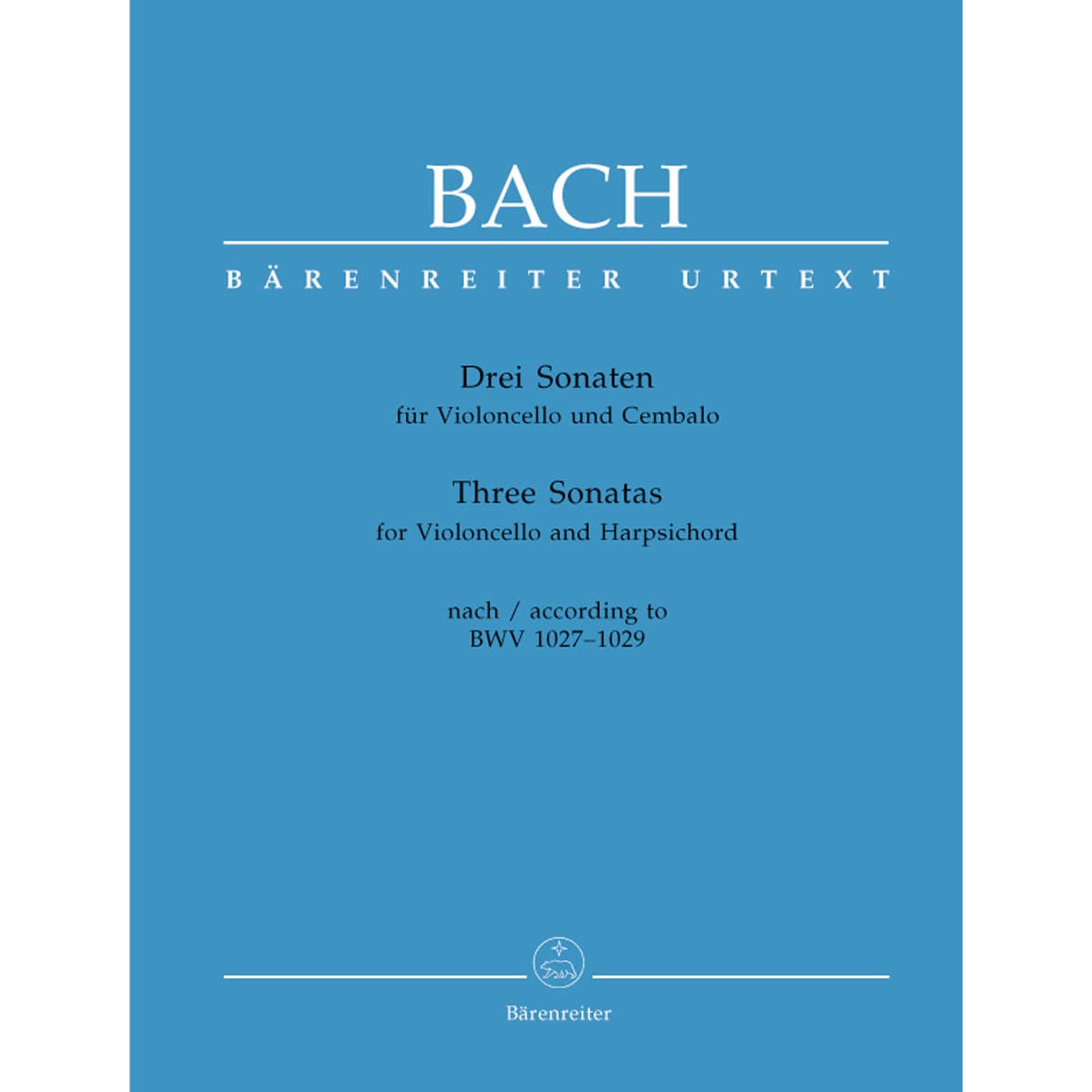 Bach, JS - 3 Sonatas BWV 1027 1029 for Cello and Piano - Arranged by Epstein - Barenreiter Verlag Edition