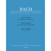 Bach, JS - 3 Sonatas BWV 1027 1029 for Cello and Piano - Arranged by Epstein - Barenreiter Verlag Edition