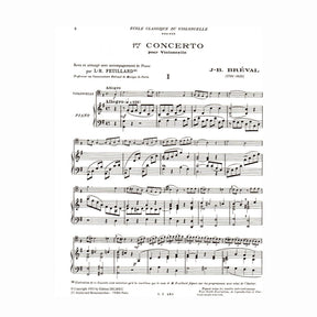 Breval, Jean Baptiste - Concerto No 1 in G Major Op 17 for Cello and Piano - Arranged by Feuillard - Delrieu Edition