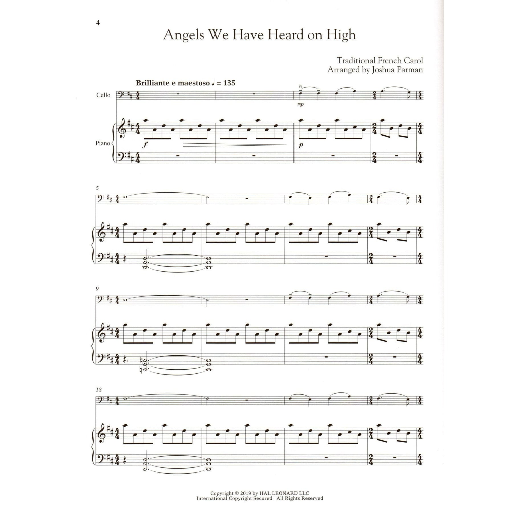 Favorite Christmas Carols - Cello and Piano - Book/Online Audio - Hal Leonard Edition