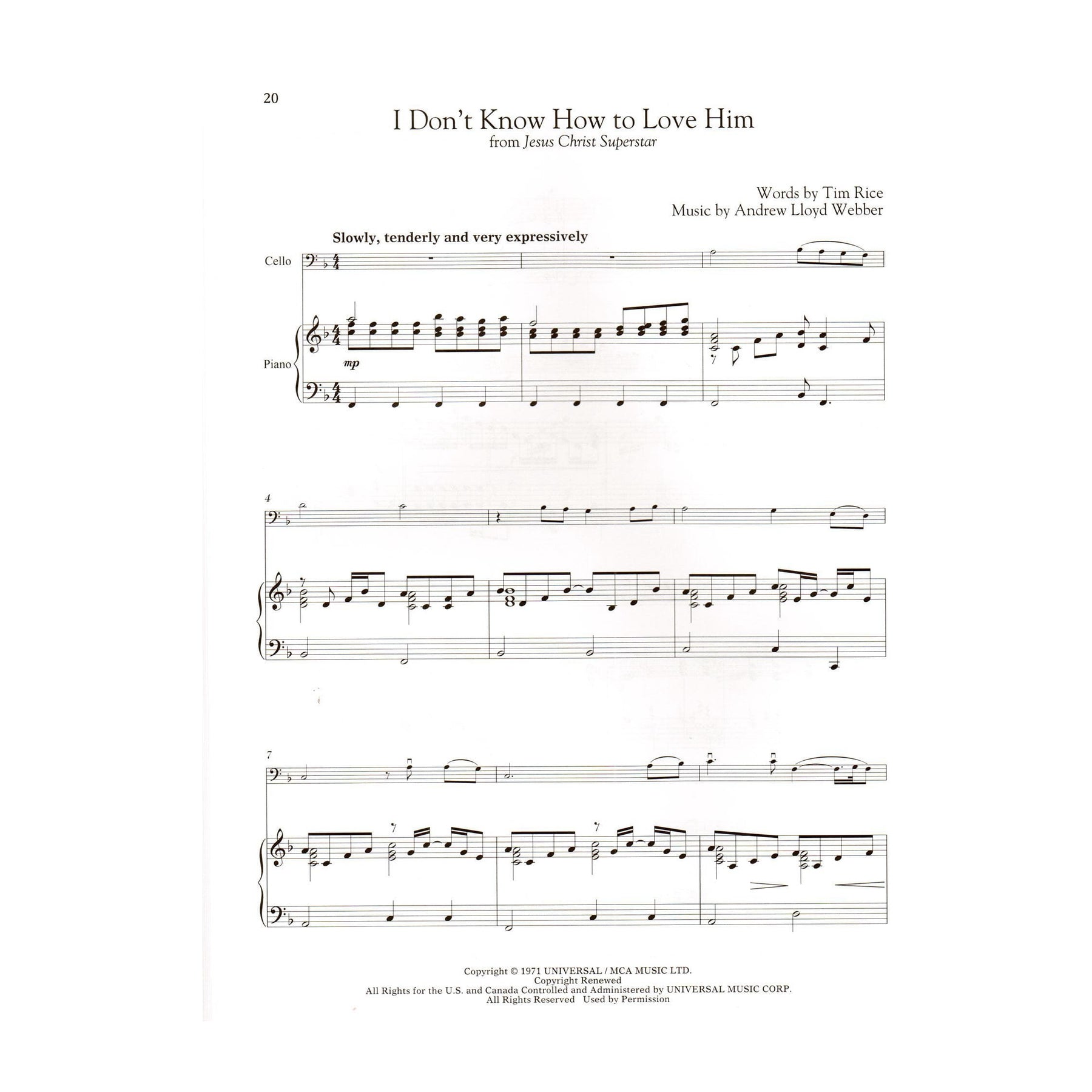 Andrew Lloyd Webber for Classical Players - Cello and Piano - with Online Audio Accompaniment/Sheet Music - Hal Leonard