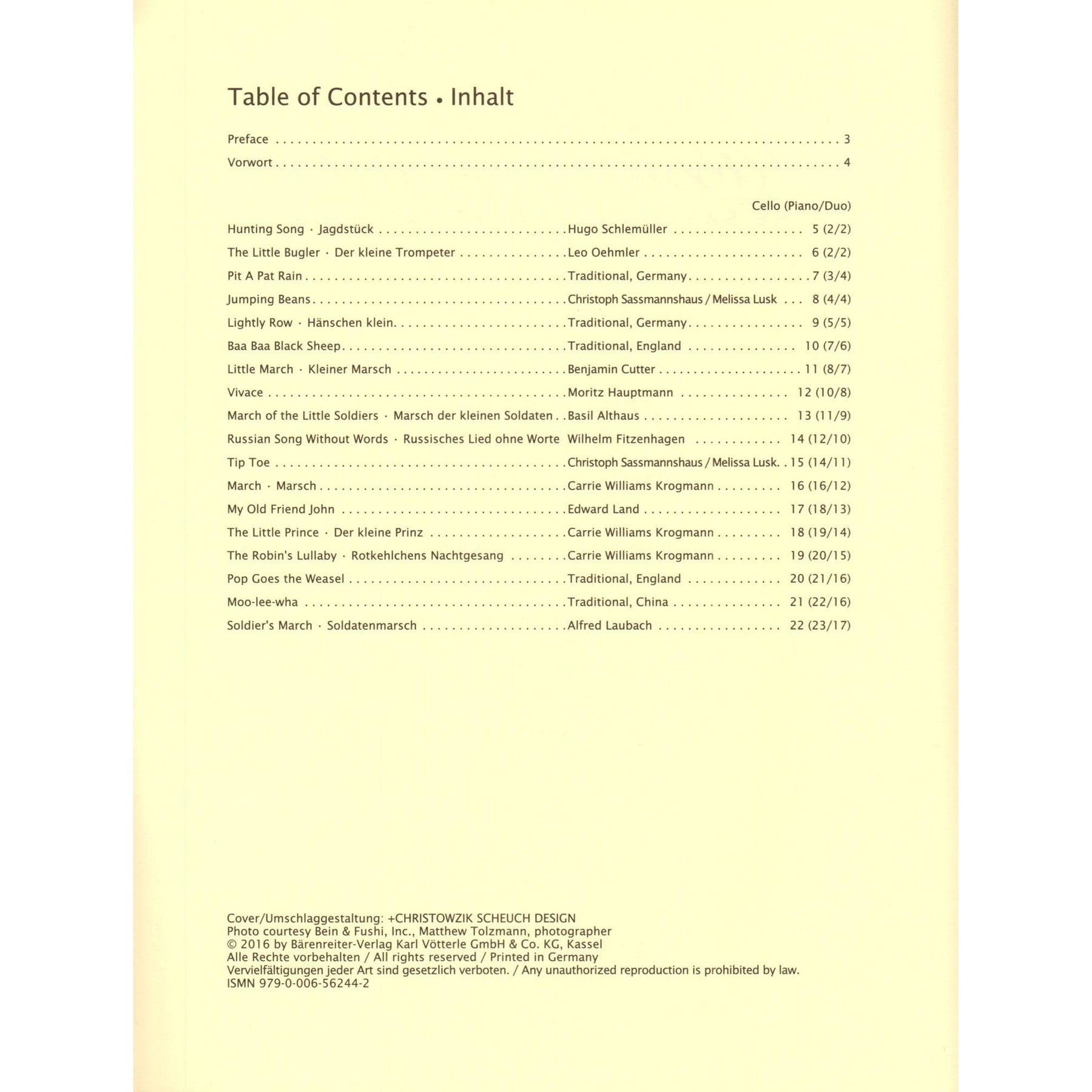 The Sassmannshaus Tradition - Cello Recital Album Volume 1 - 18 Recital Pieces in First Position - for Cello and Piano (or Two Celli) - published by Barenreiter