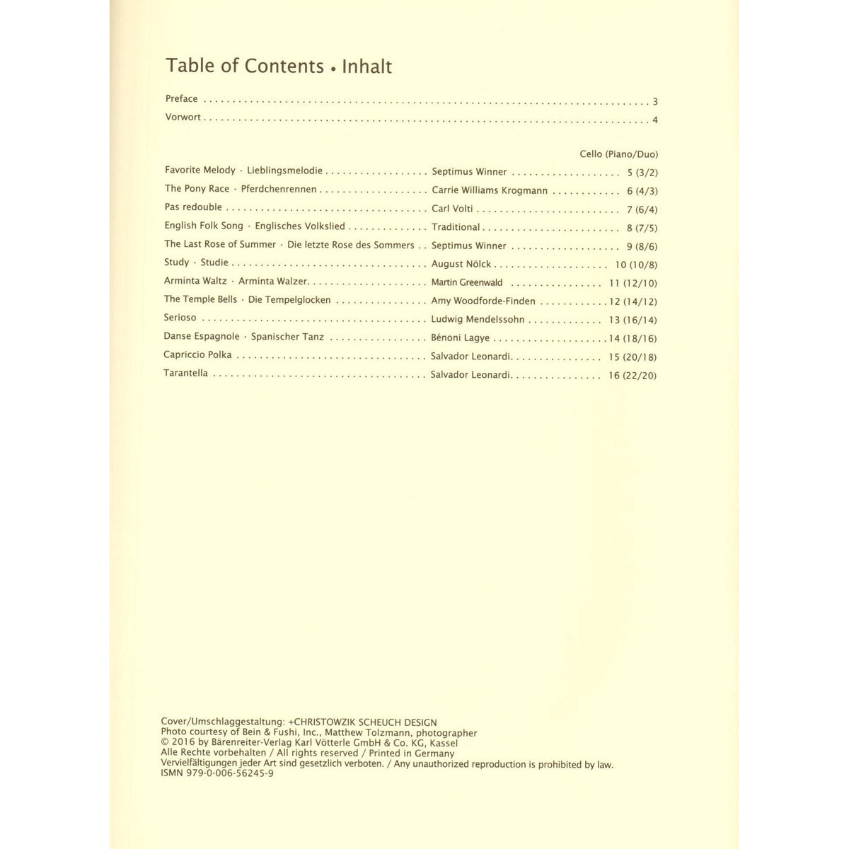 The Sassmannshaus Tradition - Cello Recital Album Volume 2 - 12 Recital Pieces in First Position - for Cello and Piano (or Two Celli)- published by Barenreiter