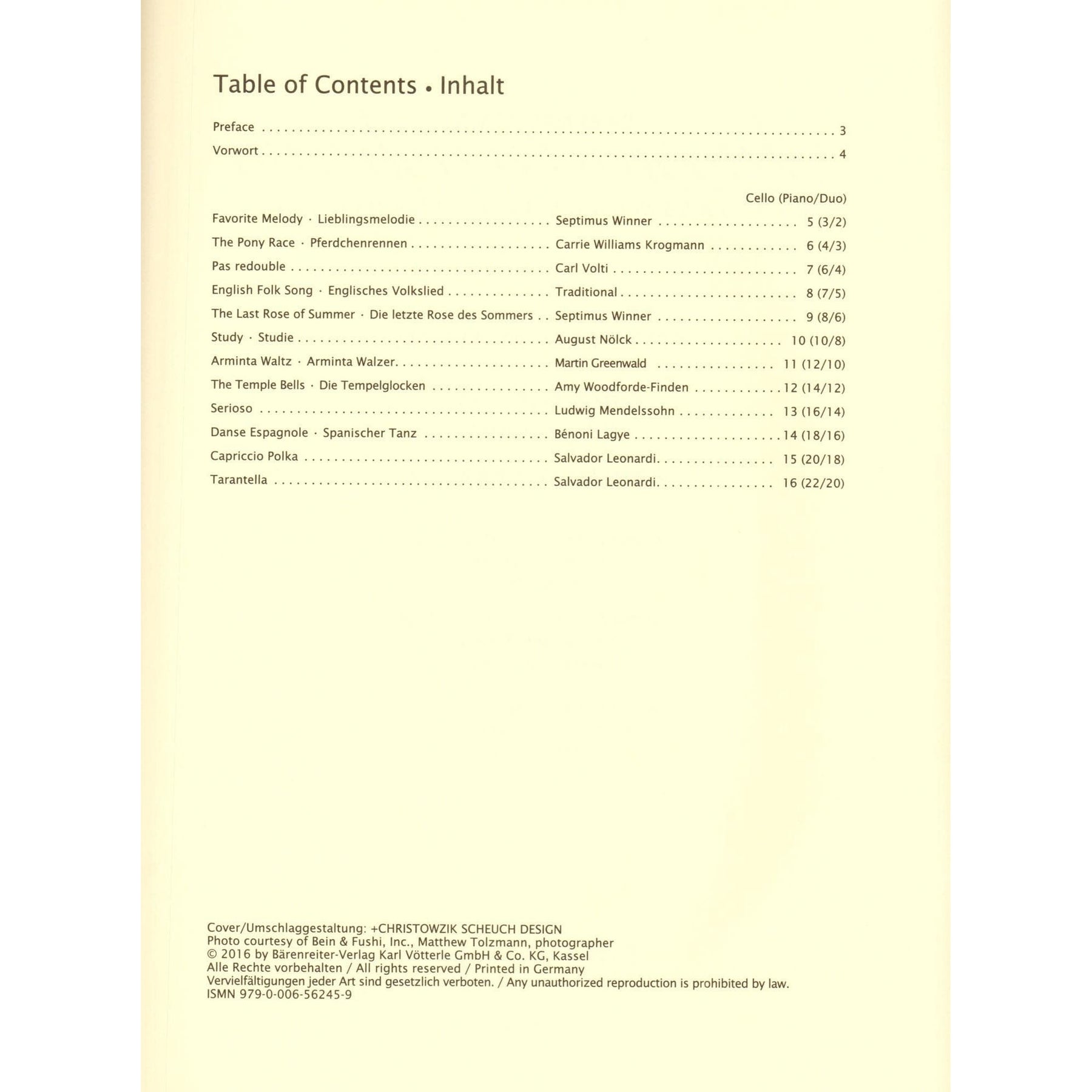 The Sassmannshaus Tradition - Cello Recital Album Volume 2 - 12 Recital Pieces in First Position - for Cello and Piano (or Two Celli)- published by Barenreiter