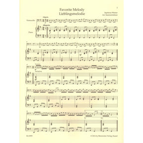 The Sassmannshaus Tradition - Cello Recital Album Volume 2 - 12 Recital Pieces in First Position - for Cello and Piano (or Two Celli)- published by Barenreiter