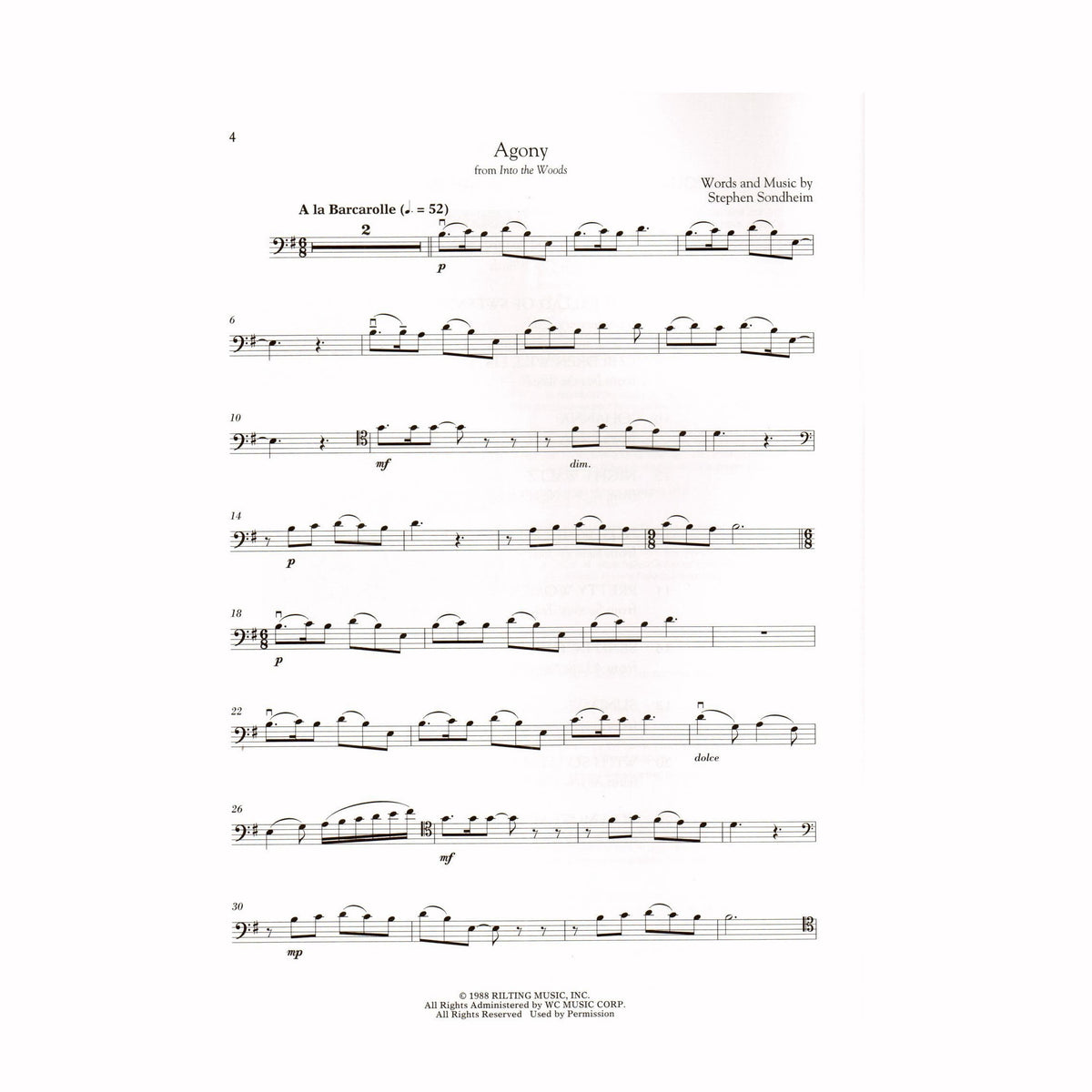 Sondheim for Classical Players - Cello and Piano - with Online Audio Accompaniment/Sheet Music - Hal Leonard
