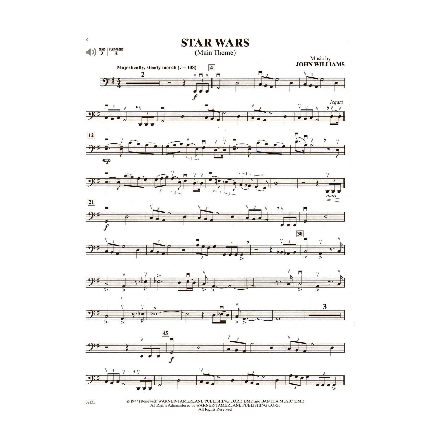 Williams, John - Star Wars for Cello and Piano - Book/Online Audio - Alfred Music