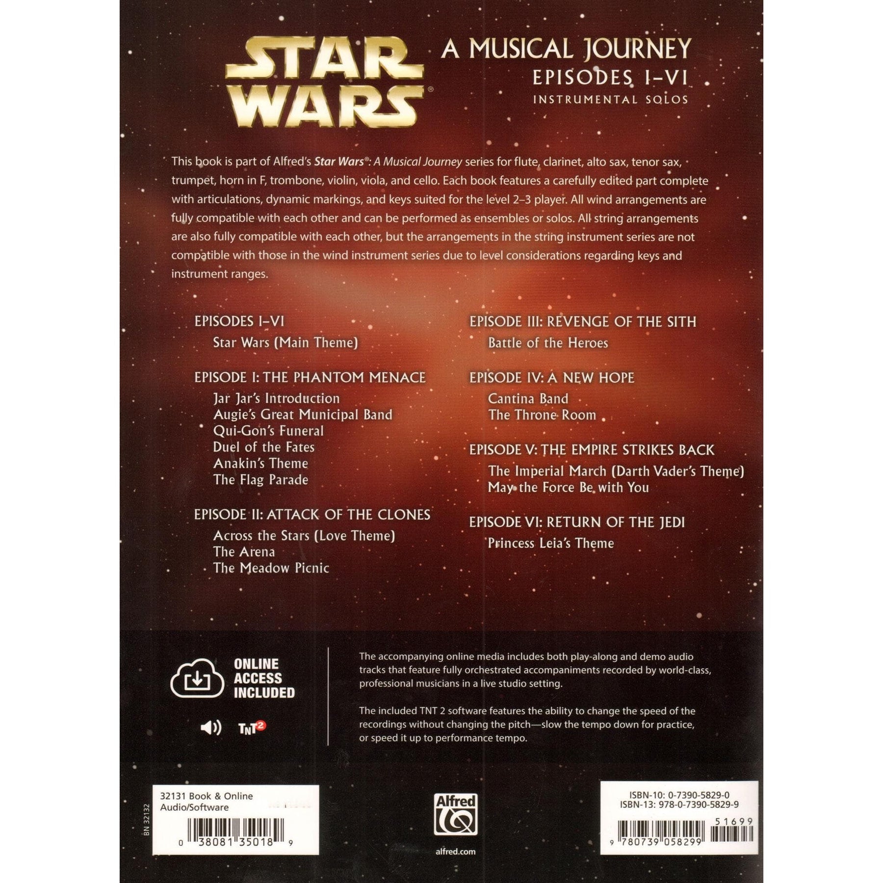 Williams, John - Star Wars for Cello and Piano - Book/Online Audio - Alfred Music