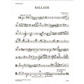 Farkas, Ferenc - Ballade - Cello and Piano - Editio Musica Budapest