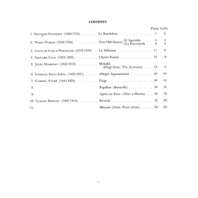 Cello Music By French Composers (from Couperin to Debussy) - Cello and Piano - selected and edited by Otto Deri - Schirmer Edition