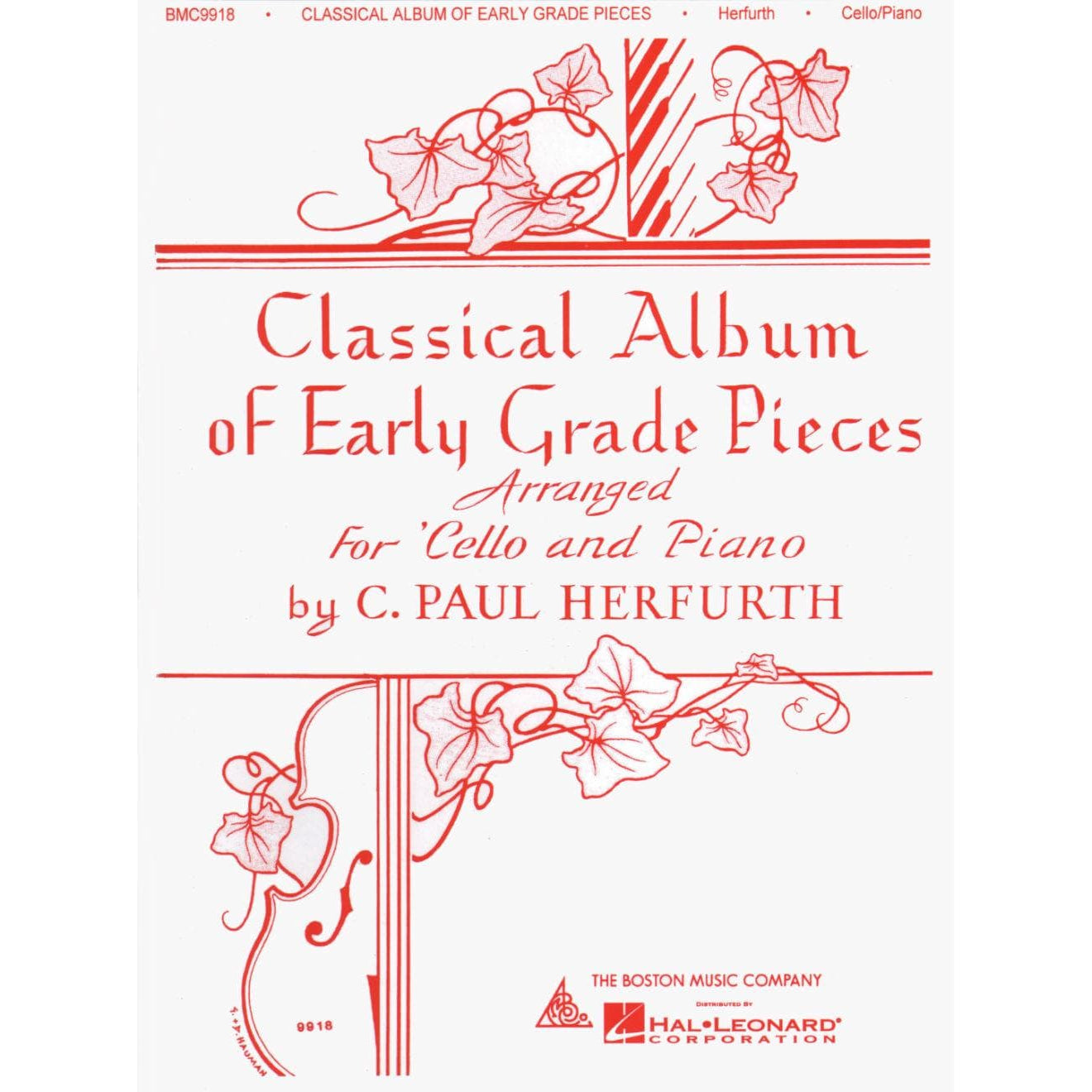 Classical Album of Early Grade Pieces - Cello and Piano - arranged by C Paul Herfurth - Boston Music Co