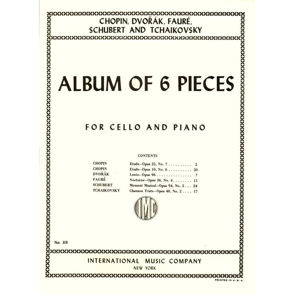 Album of 6 Pieces for Cello and Piano - International Music Co