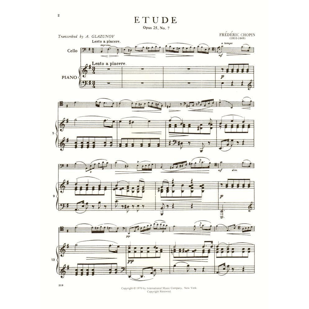 Album of 6 Pieces for Cello and Piano - International Music Co