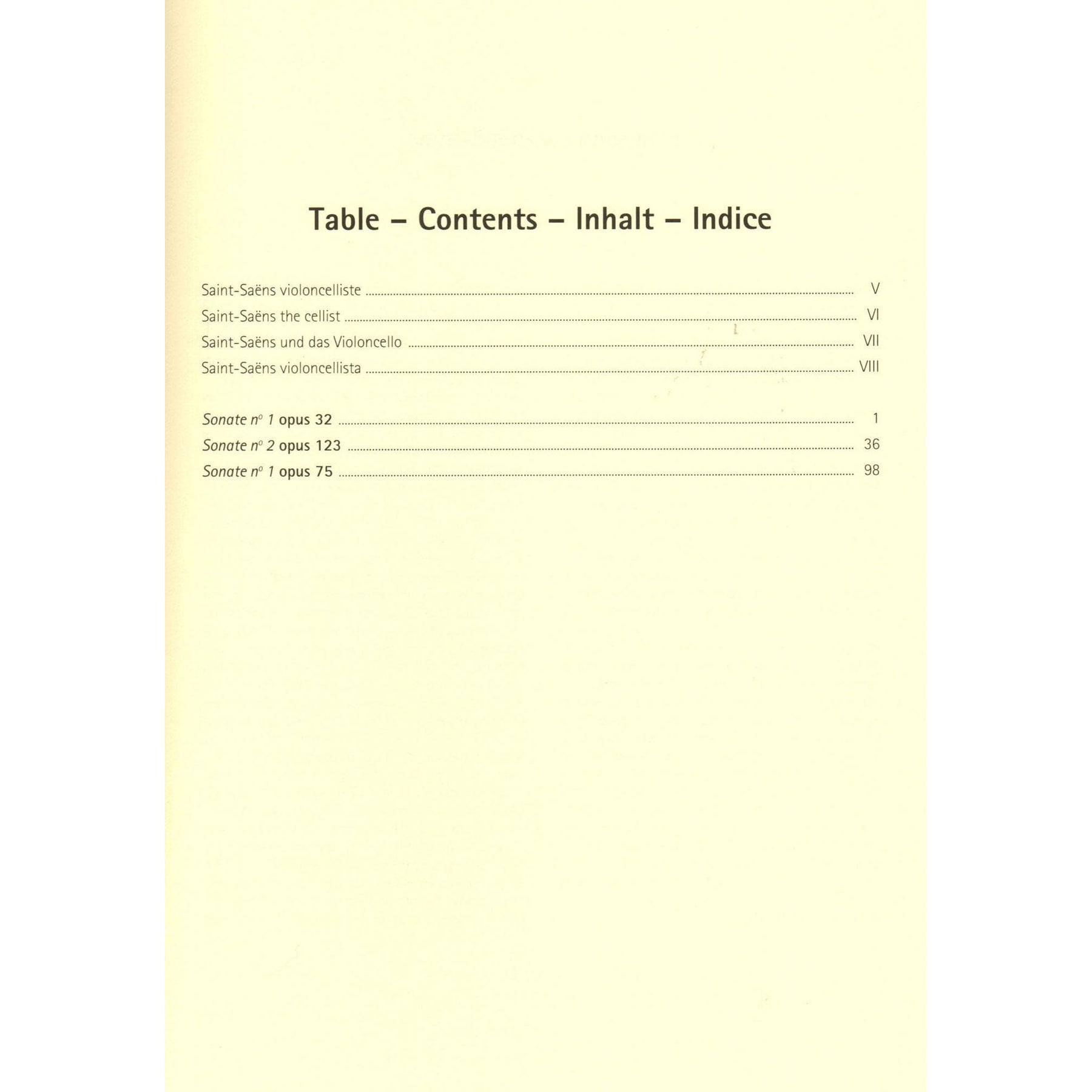 Saint-Saens, Camille - Collection for Cello: Volume II - Three Sonatas (opus 32, 123, 75) - for Cello and Piano - Durand
