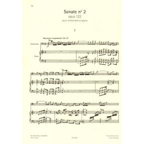 Saint-Saens, Camille - Collection for Cello: Volume II - Three Sonatas (opus 32, 123, 75) - for Cello and Piano - Durand