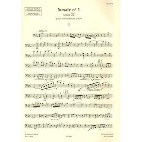 Saint-Saens, Camille - Collection for Cello: Volume II - Three Sonatas (opus 32, 123, 75) - for Cello and Piano - Durand